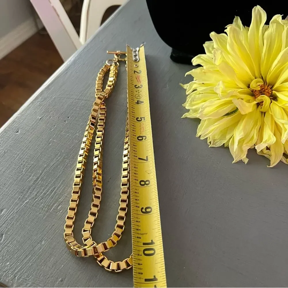 Gold Tone Layered Multi Chain Necklace - Picture 5 of 8